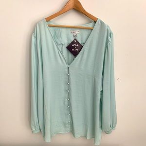 Brand New Blue Silky Blouse